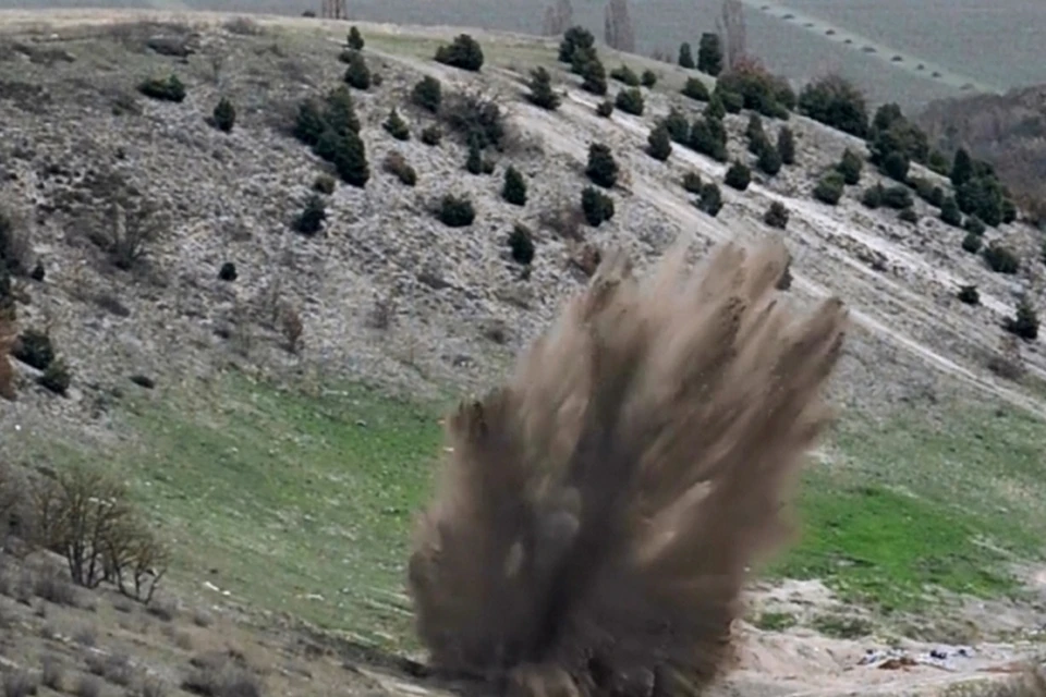 За 72 года, что прошли с окончания военных действий, боеприпас не потерял свою разрушительную силу. Фото: кадр с видео.