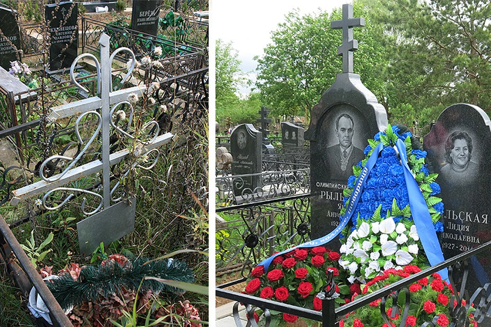 Так могила Якова РЫЛЬСКОГО выглядела еще недавно (фото слева). Теперь же здесь навели порядок.