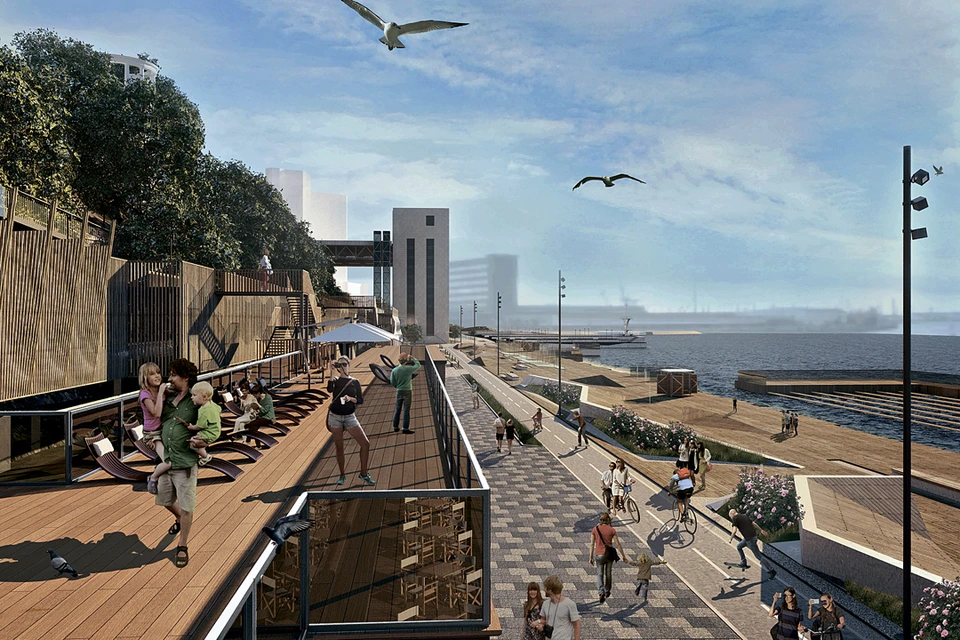 Проект набережной от ул. Светлановская до пер. Красноамейский выполнен КБ «Стрелка» совместно с владивостокским архитектурным бюро Архибат. Реализация запланирована в 2018–2022 гг.