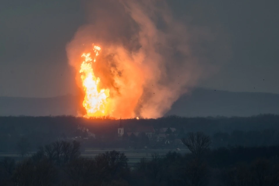 Взрыв на газовом хабе в Баумгартене в коммуне Вайден-ан-дер-Марх