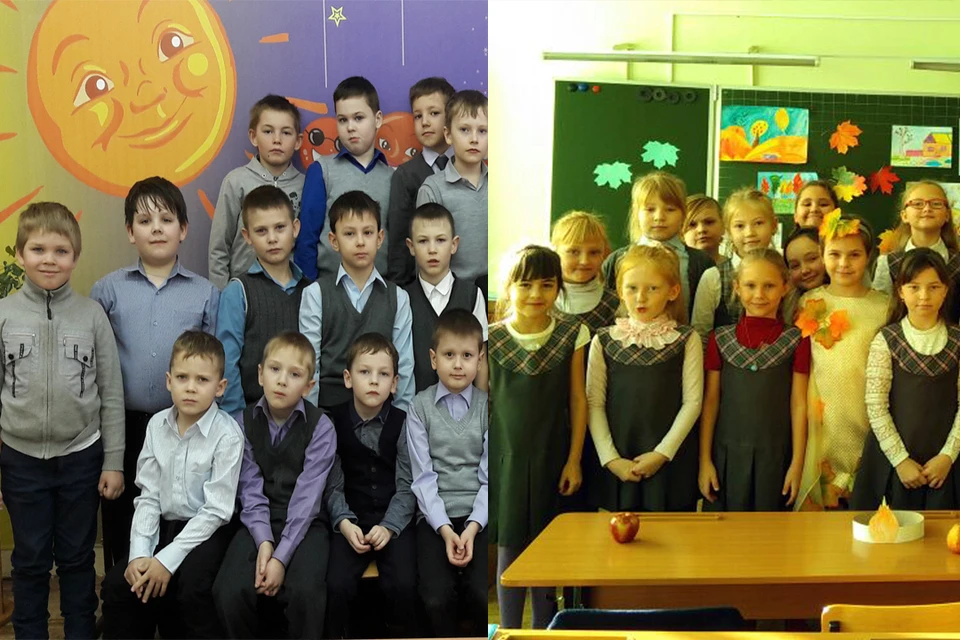 Мальчики - 2-Б класс, девочки - 2-А класс. Фото предоставлено школой №20 города Бийска.