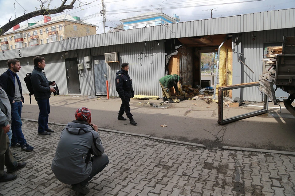 На Перенсона в Красноярске начали сносить павильоны.