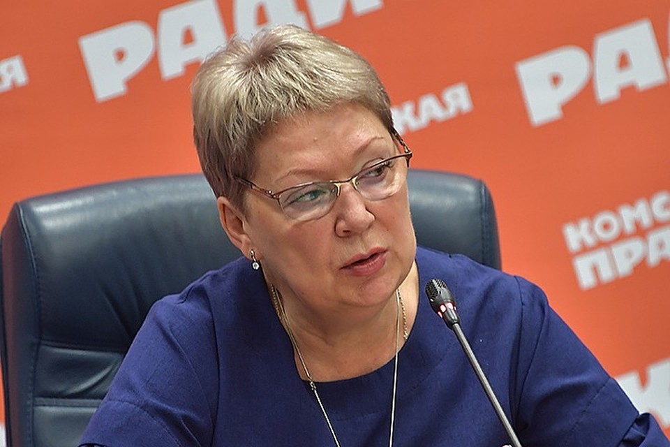 Ольга Васильева на встрече с журналистами в "Комсомольской правде".