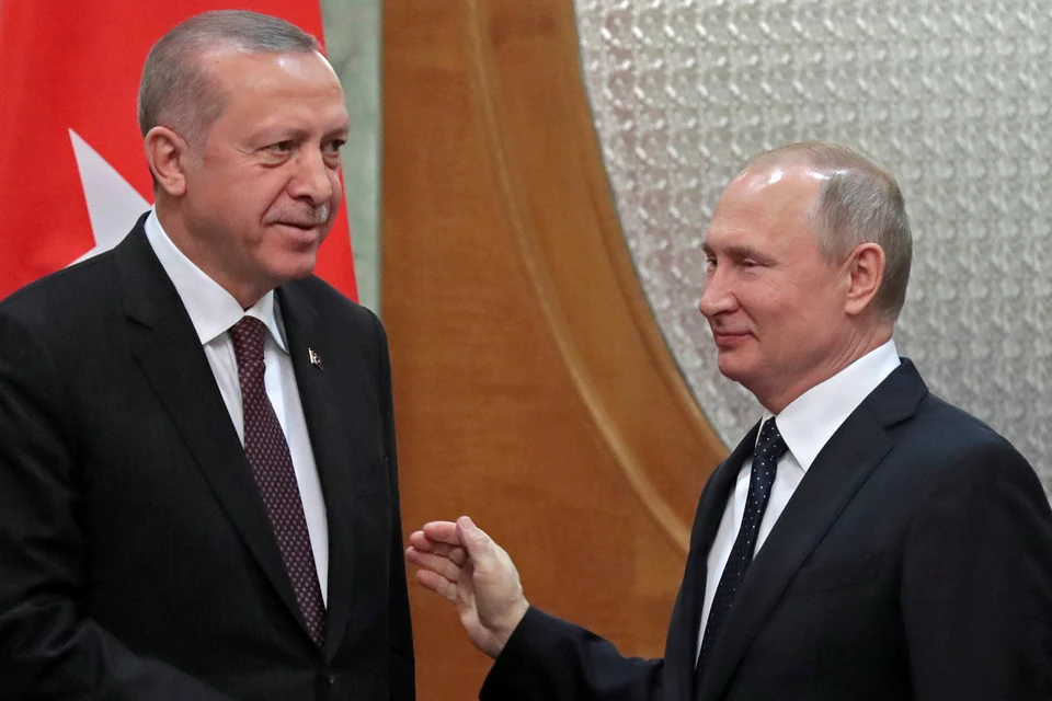 Президент Турции Реджеп Эрдоган с Владимиром Путиным в Сочи