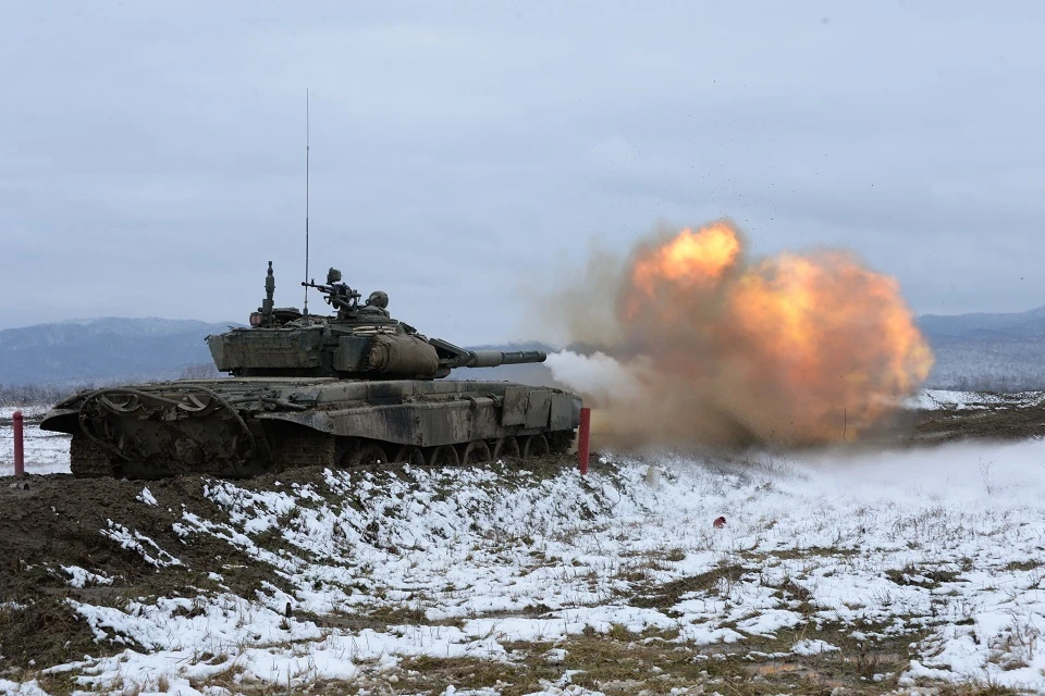 Одна из самых интересных форм учений — танковый биатлон. Фото: пресс-служба ЮВО