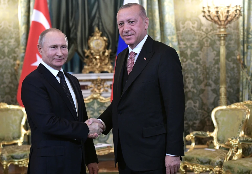 Владимир Путин и Реджеп Эрдоган перед началом переговоров.