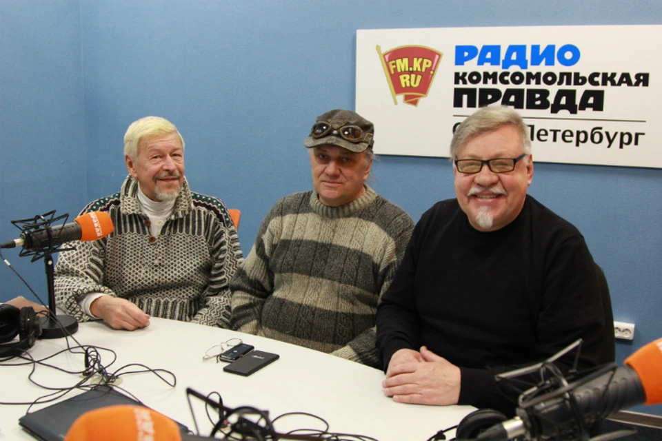 Александр Донских, Евгений (Жак) Волощук и Александр Семенов в студии радио «Комсомольская Правда в Петербурге» 92.0 FM