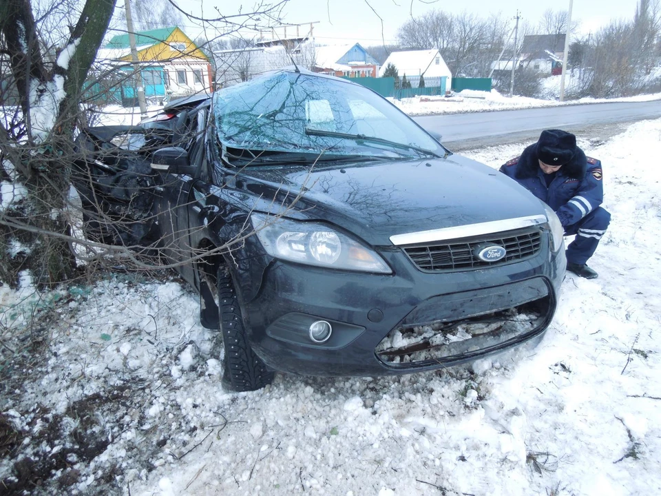 В Орловской области автоледи на «Форде» протаранила дерево. Фото: УГИБДД УМВД России по Орловской области