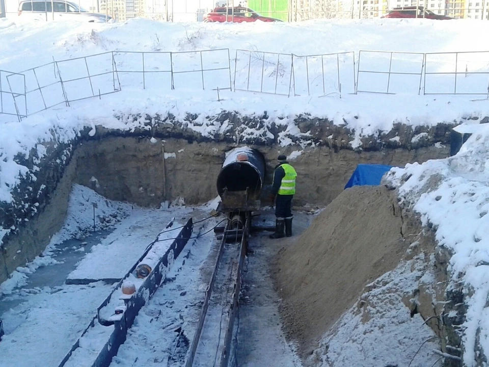 В тюменской Зареке построили новую теплотрассу. Фото - УСТЭК.