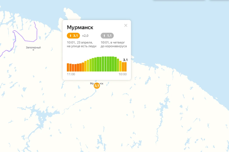 Рейтинг самоизоляции в заполярной столице все никак не улучшается... Фото: скрин