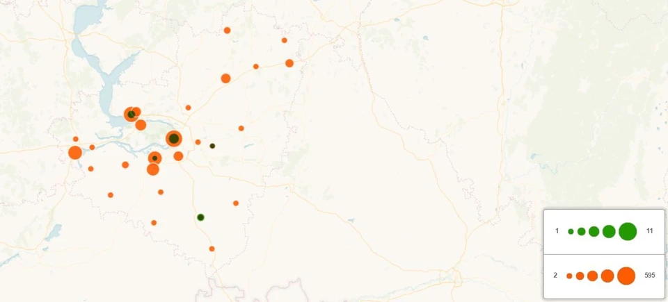 Карта распространения коронавируса в Самарской области