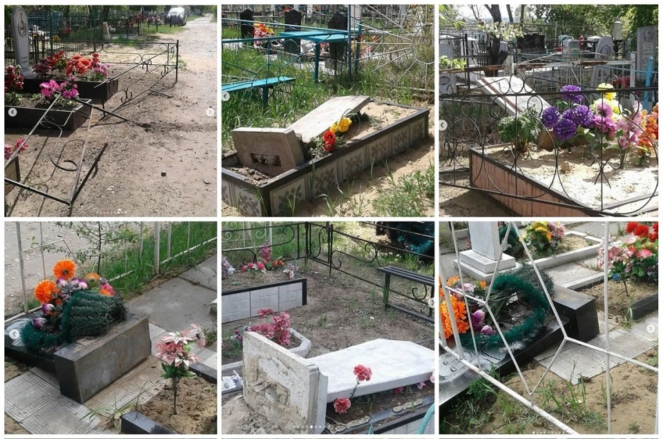 Вандалы разрушили десятки надгробий на кладбище в Иркутской области.Фото: сайт города Зима