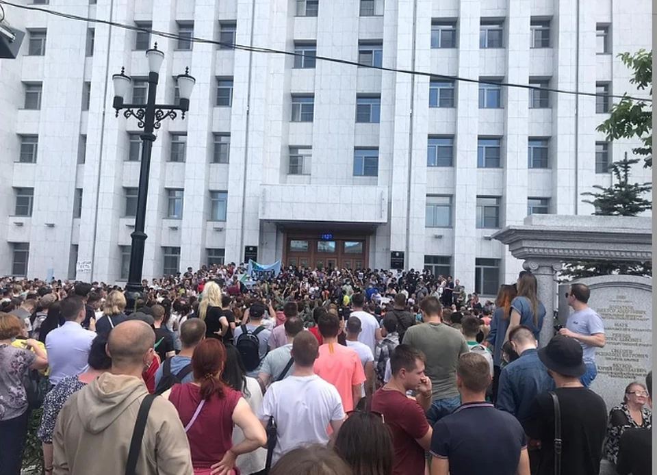 МВД дало оценку стихийному шествию в Хабаровске после ареста Фургала