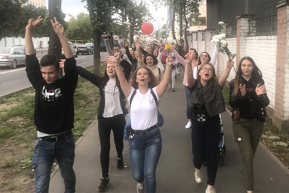Молодежь Полоцка на улицах города, 13 августа 2020 г.