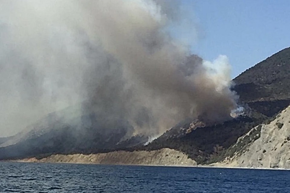 Огонь на побережье продолжают тушить с вертолетов и самолетов