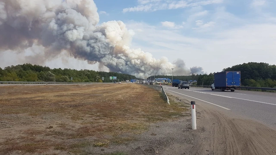 Пожар в Бобровском районе здорово напугал жителей. Фото ГУ МЧС по Воронежской области.