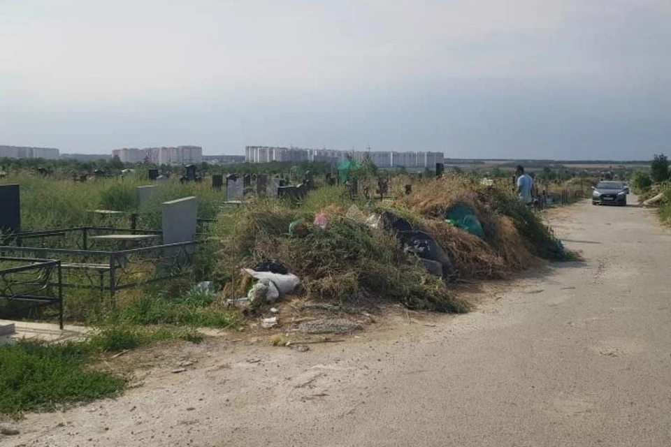 Мусор на Северном кладбище привел в негодование ростовчанку. Фото: соцсети