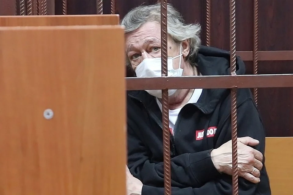 Актер Михаил Ефремов в помещении Таганского суда после задержания на месте ДТП. Фото: пресс-служба суда