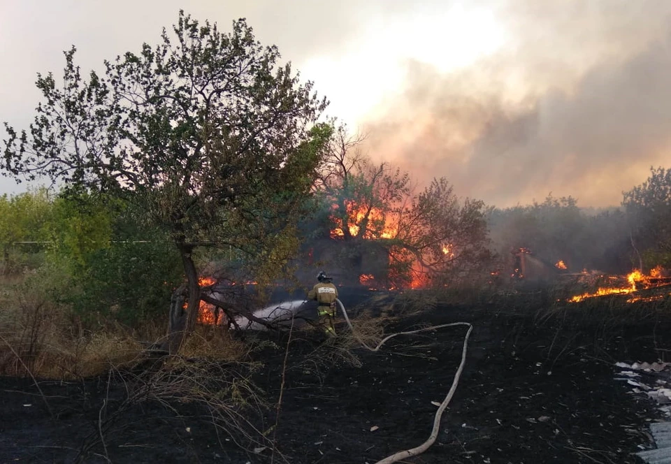 Огонь продолжает бушевать еще в двух районах Ростовской области. Фото: ГУ МЧС России по РО.