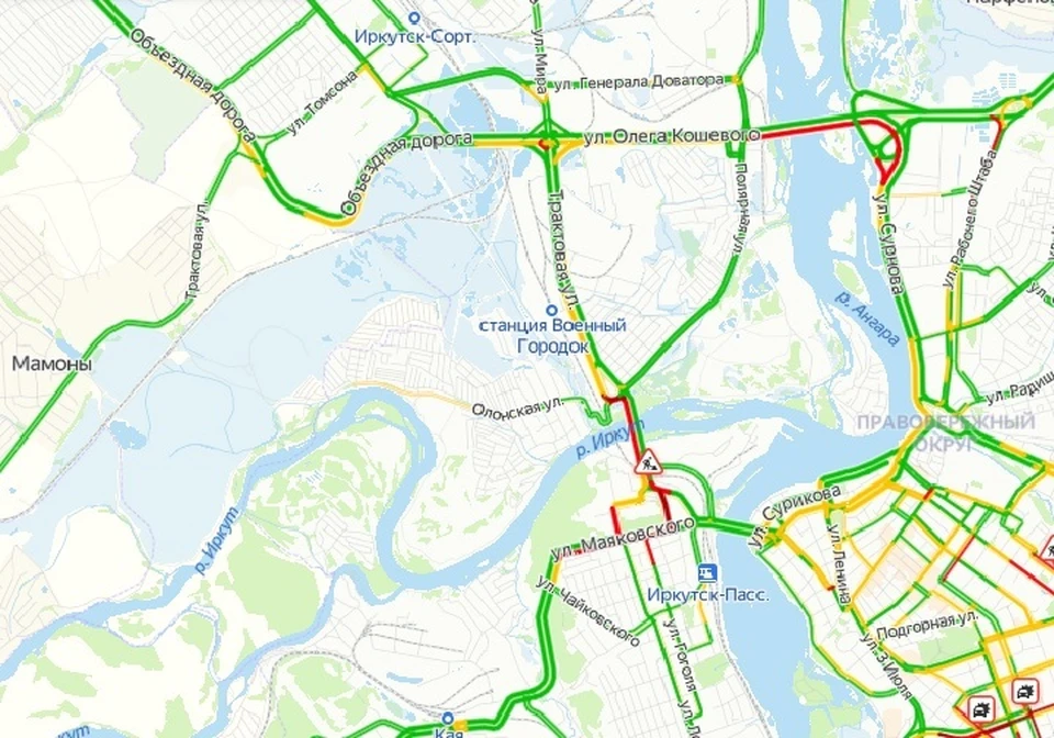 Пробки иркутск карта онлайн