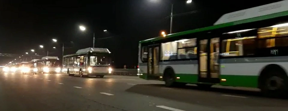 Первая партия новых автобусов въезжает в Воронеж.