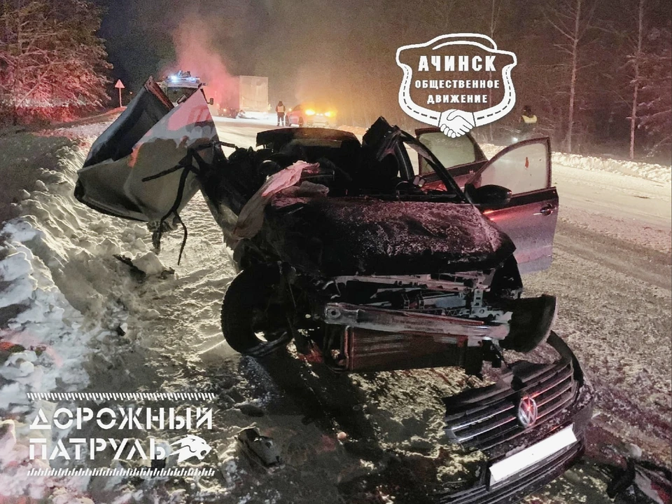 ДТП в под Ачинском. Фото: ДОРОЖНЫЙ ПАТРУЛЬ