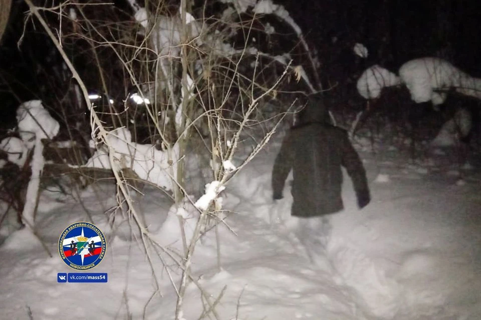 Мужчина едва не замерз, упав глубокий овраг со снегом. Фото: МАСС