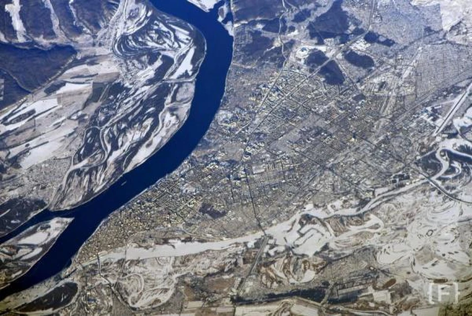Новогодняя Самара из космоса Фото: Сергей Кудь-Сверчков