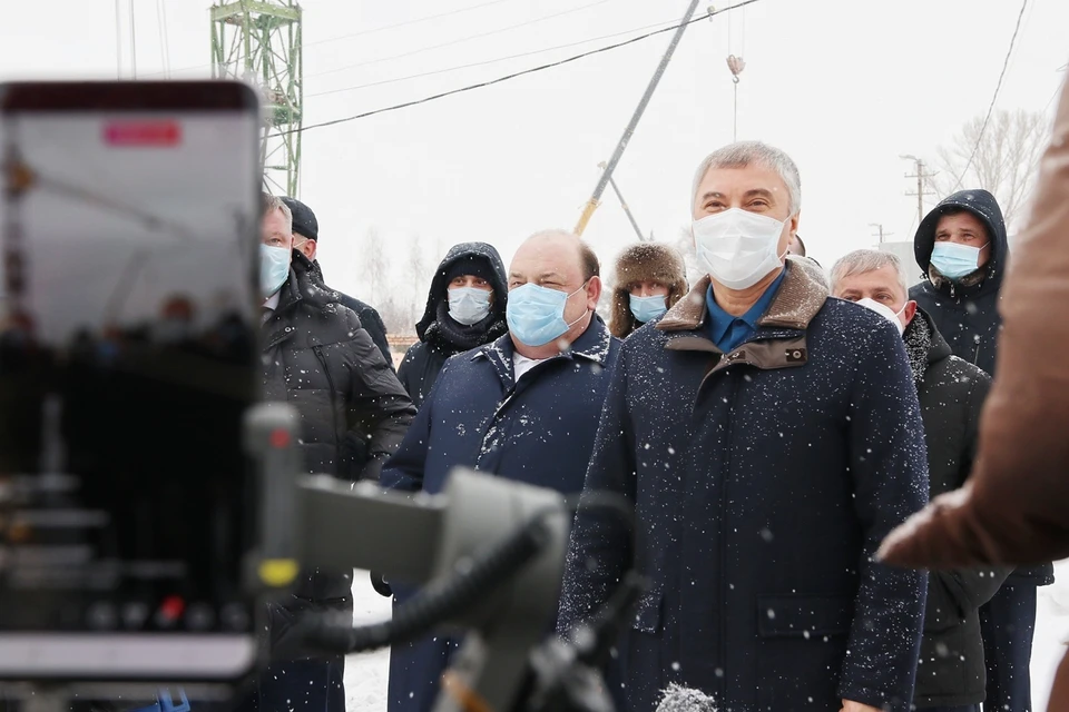 Вячеслав Володин на стройке жилья для медиков в Саратове