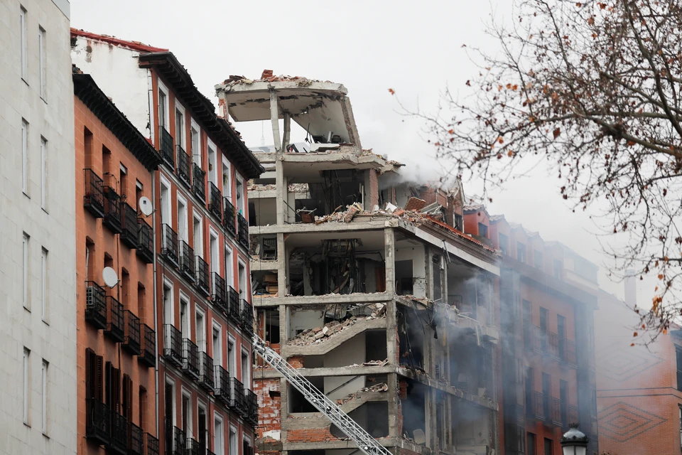 Последствия взрыва в центре Мадрида