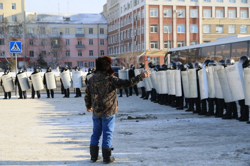 Несанкционированный митинг в Барнауле