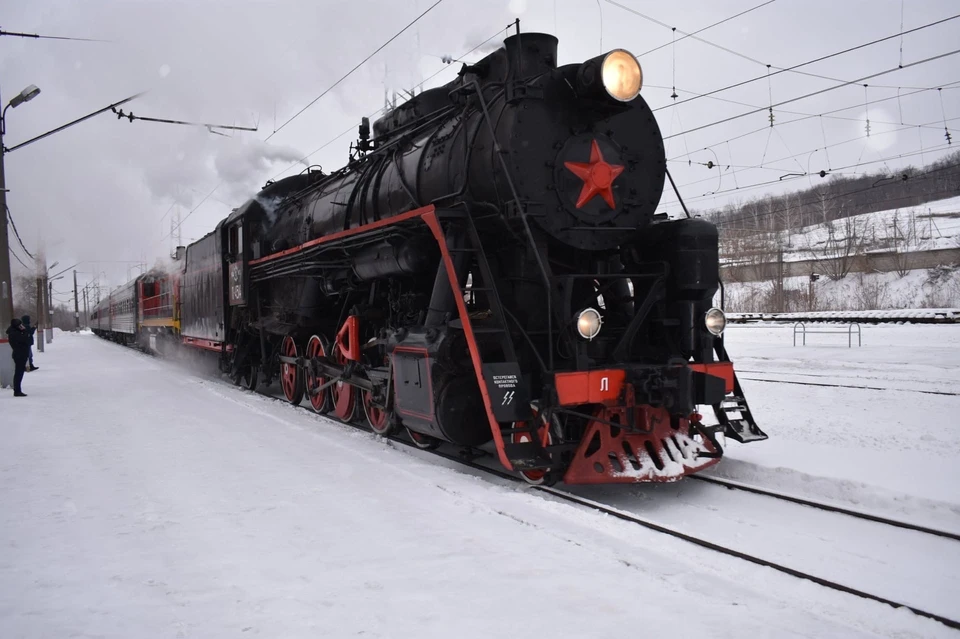 Во главе ретро-поезда легендарный паровоз «Лебедянка» Фото: газета "Жигулевский рабочий"