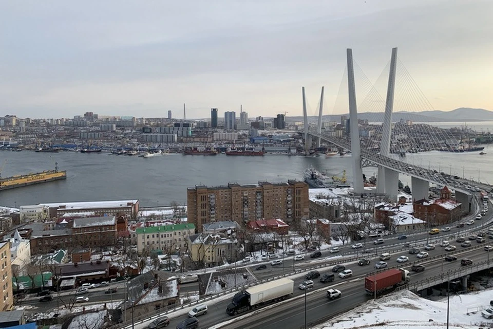 Вид на Владивосток, переживший очередной снегопад