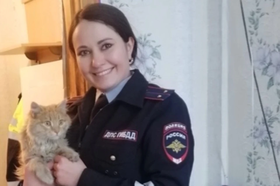 Екатерина Лесничая и спасенный кот.