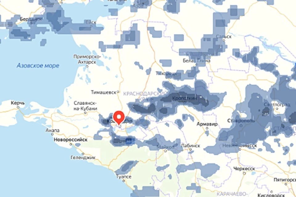 Карта осадков и гроз краснодарского края