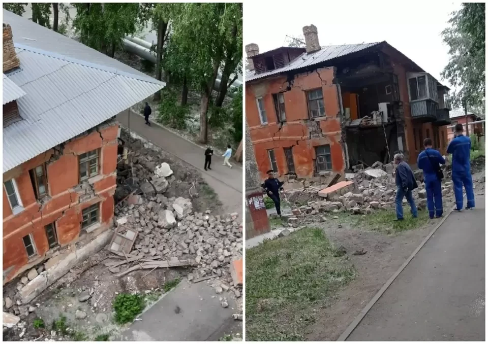 Дом начал постепенно рушиться еще в мае. Фото: Анюточка Артемьева/Подслушано Ленинский район/vk.com
