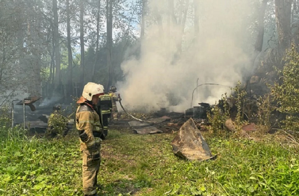 Площадь огня составила 600 квадратных метров. Фото: ГУ МЧС