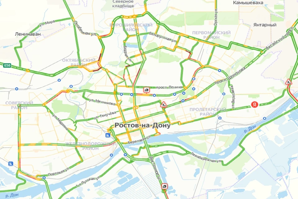 Утренние пробки в Ростове