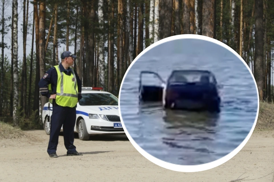 Полиция загнала пьяного водителя в озеро. Фото: Олег Укладов // предоставлено героями публикации