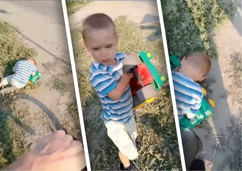 Мальчика обнаружил на дороге местный житель. Фото: скриншот видео из сообщества «Типичный Челябинск».