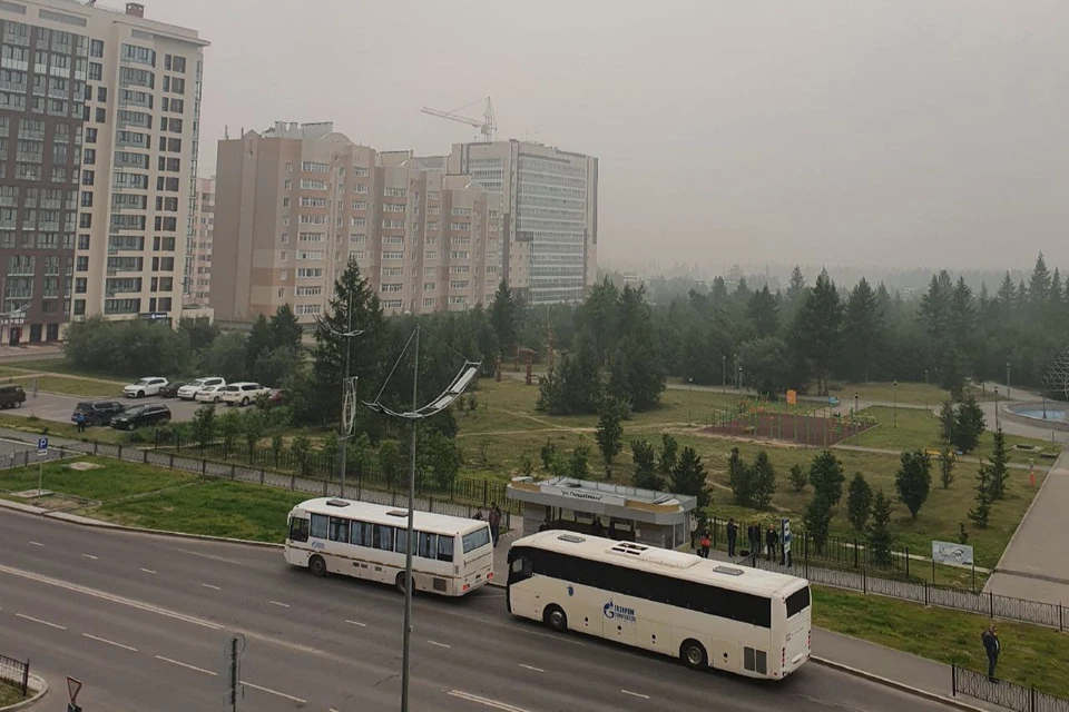 Хоть возгораний в городе нет, но запах гари невыносим Фото: администрация Нового Уренгоя "Вконтакте"