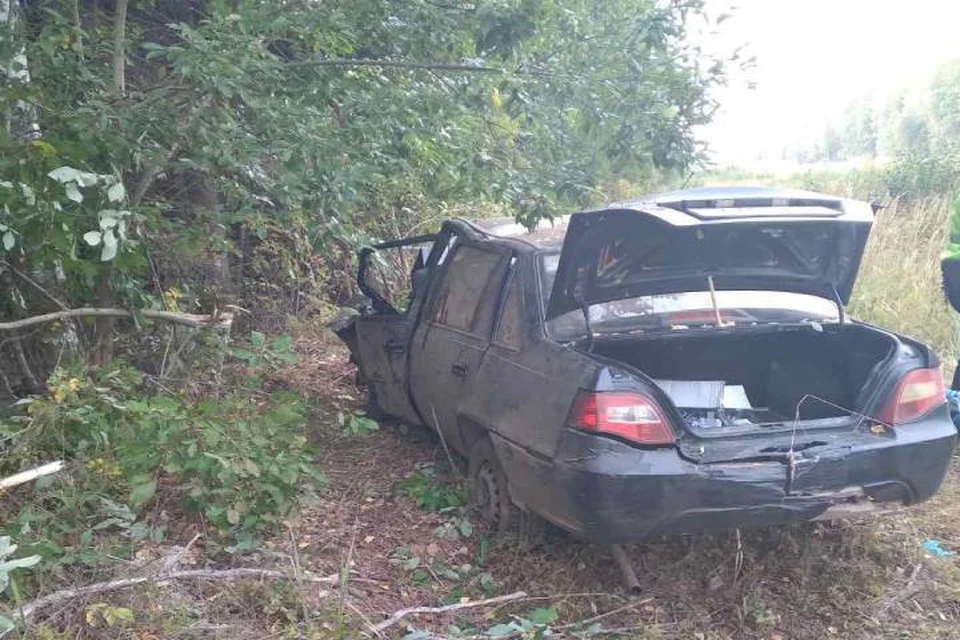 Водитель иномарки не справился с управлением, съехал в кювет и врезался в дерево. Фото: vk.com/gibdd43