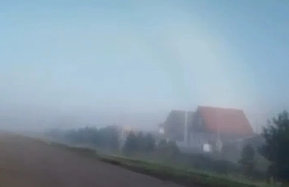 Большеречье на несколько часов превратилось в туманный Альбион. Фото: скриншот видео («Наша Иртышская правда»)