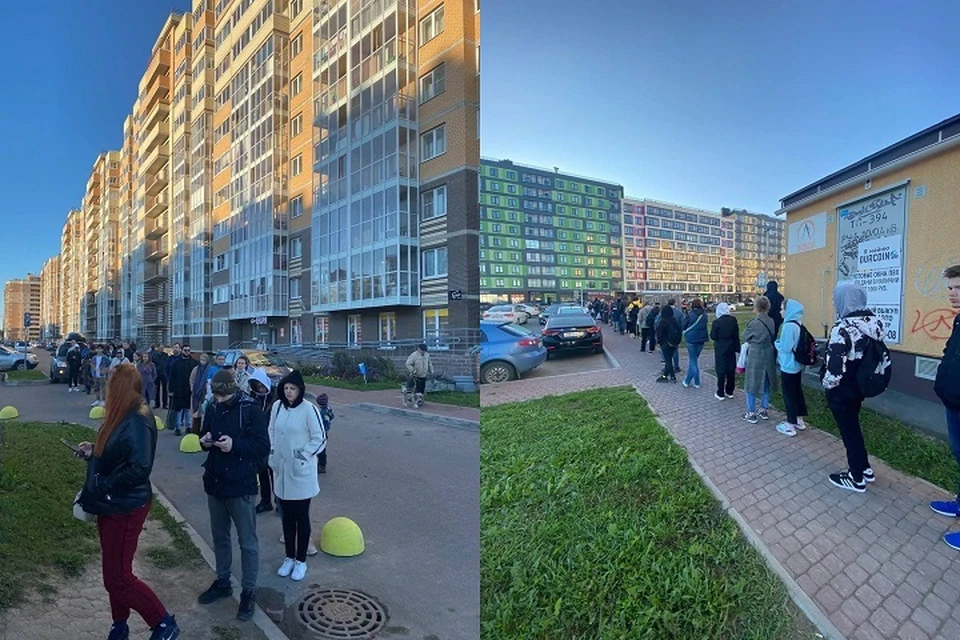 Очередь из людей собирается каждое утро. Фото: vk.com/spb_today