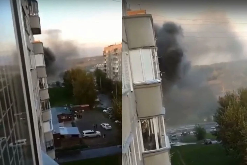 В Новосибирске, вечером 10 сентября, случился пожар. Фото: Кадр из видео