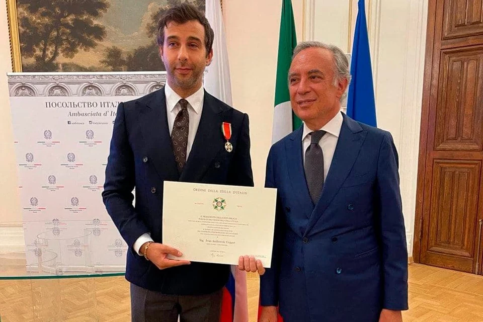 Российский телеведущий Иван Ургант получил орден Звезды Италии степени кавалера. Фото: ТАСС