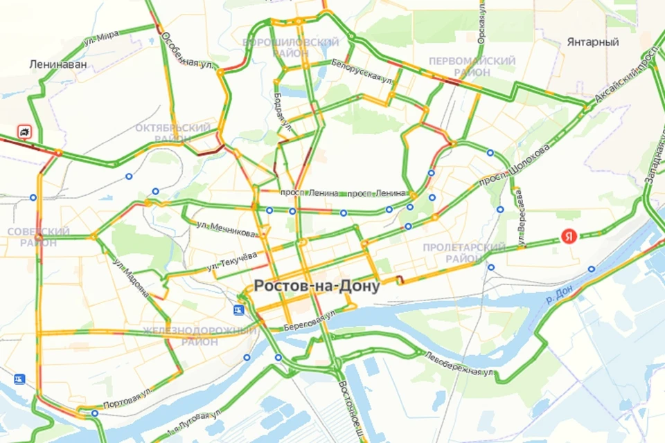 Утренние пробки в Ростове