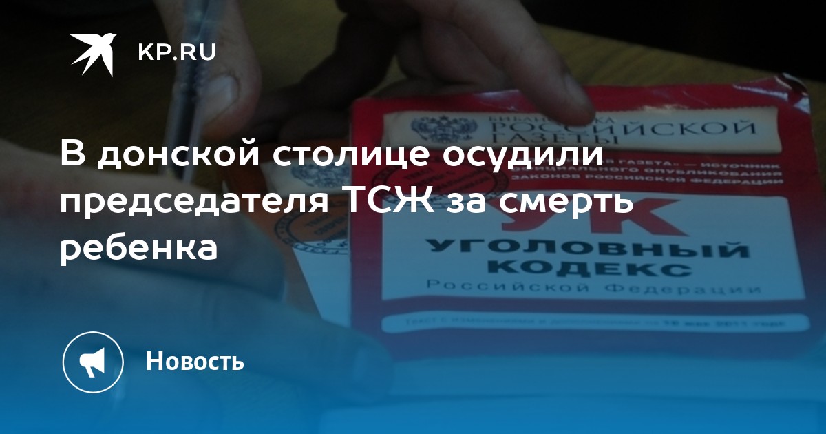 В донской столице осудили председателя ТСЖ за смерть ребенка - Vimarsana News