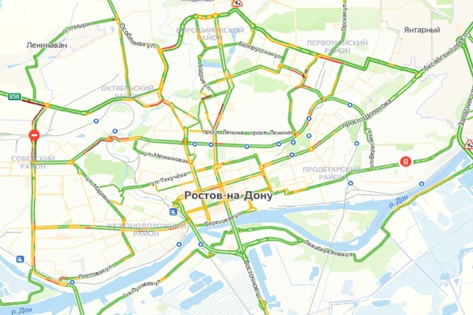 Утренние пробки в Ростове