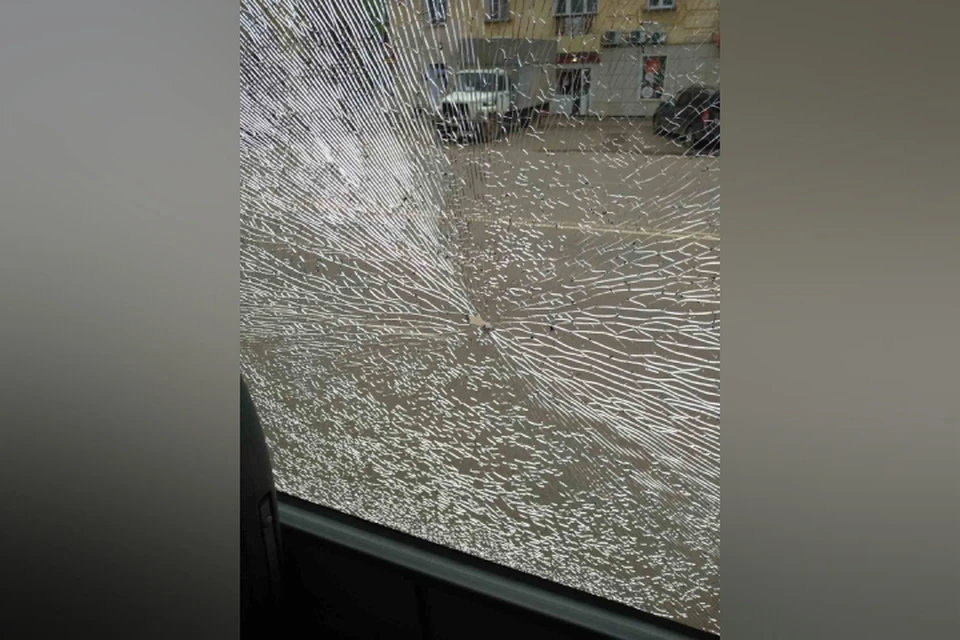 Пуля из пневматического оружия пробила стекло троллейбуса. Фото: t.me/Myslivsluh999